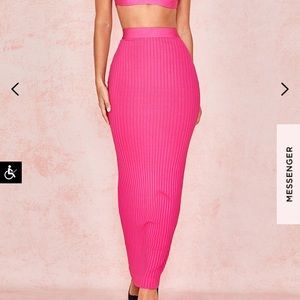 House of CB hot pink bandage rib maxi- large